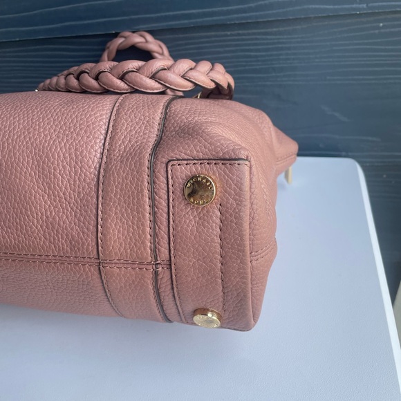MICHAEL KORS Mauve Satchel Braided Fulton Bedford jet Set Voyager Tote Bag - Picture 5 of 7
